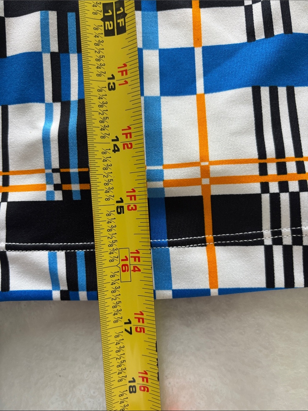 Tail Tech Blue, Black, White & Orange Plaid Active Golf Skort / Sm - Picture 10 of 10